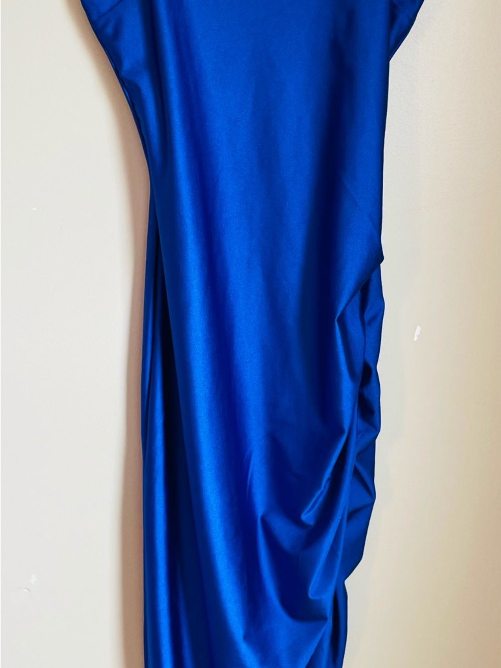 Popular 21 Blue Satin Midi Dress